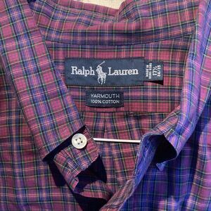 Ralph Lauren Mens Plaid Yarmouth Shirt Size 17 1/2 34/35